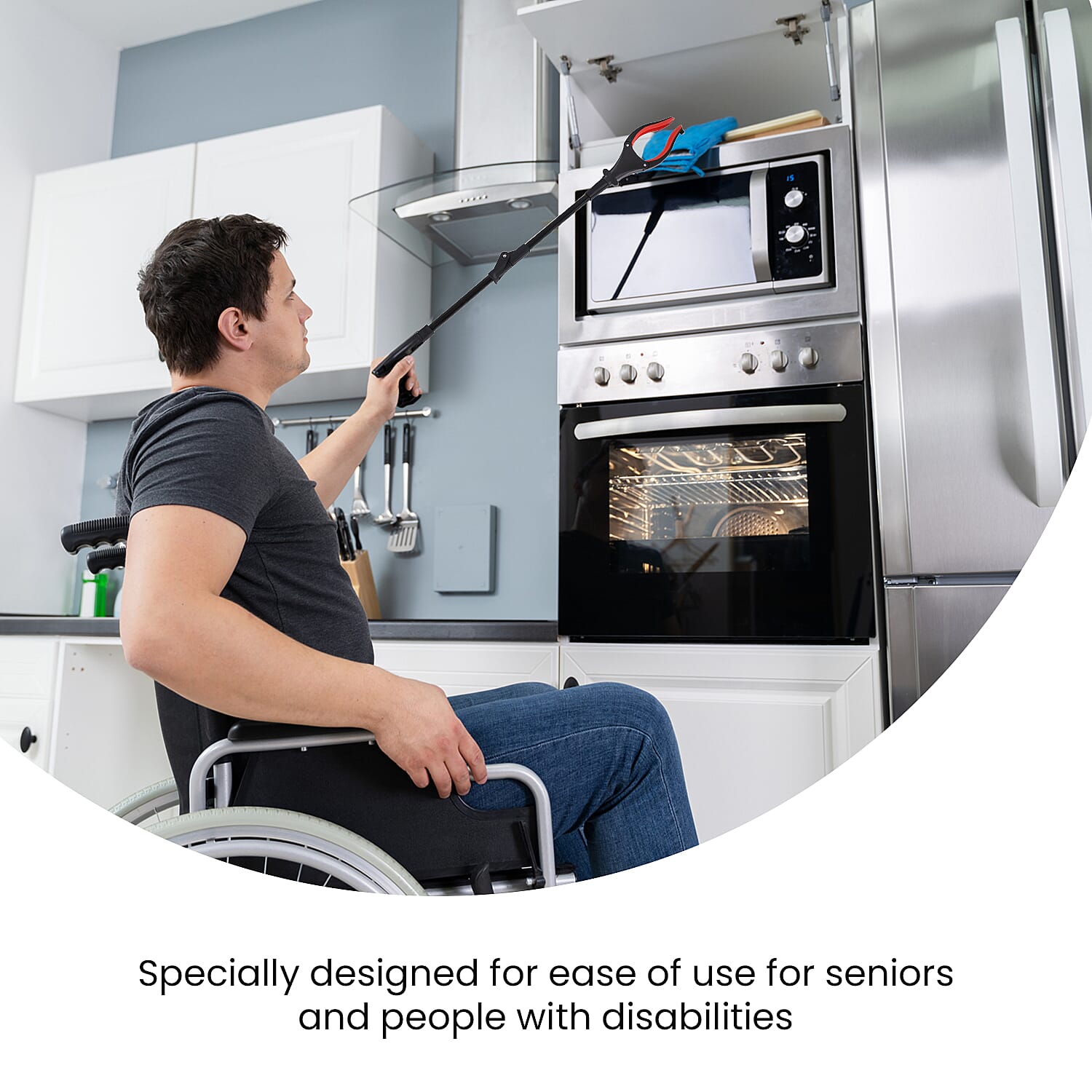 OTO - Back By Demand - Grabber Tool with Magnet and LED Light (Length-82 cm)  - Red