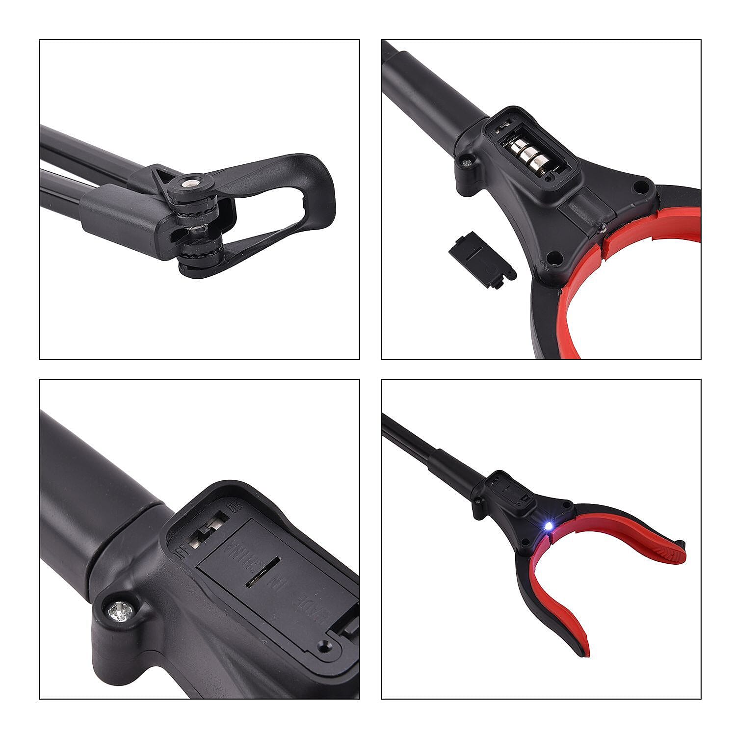 OTO - Back By Demand - Grabber Tool with Magnet and LED Light (Length-82 cm)  - Red