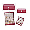 Set of 2 - Multi Purpose Two Tier Jewellery Box with Metal Lock (Size 23x17x8cm, 16x10x5cm) - Grey