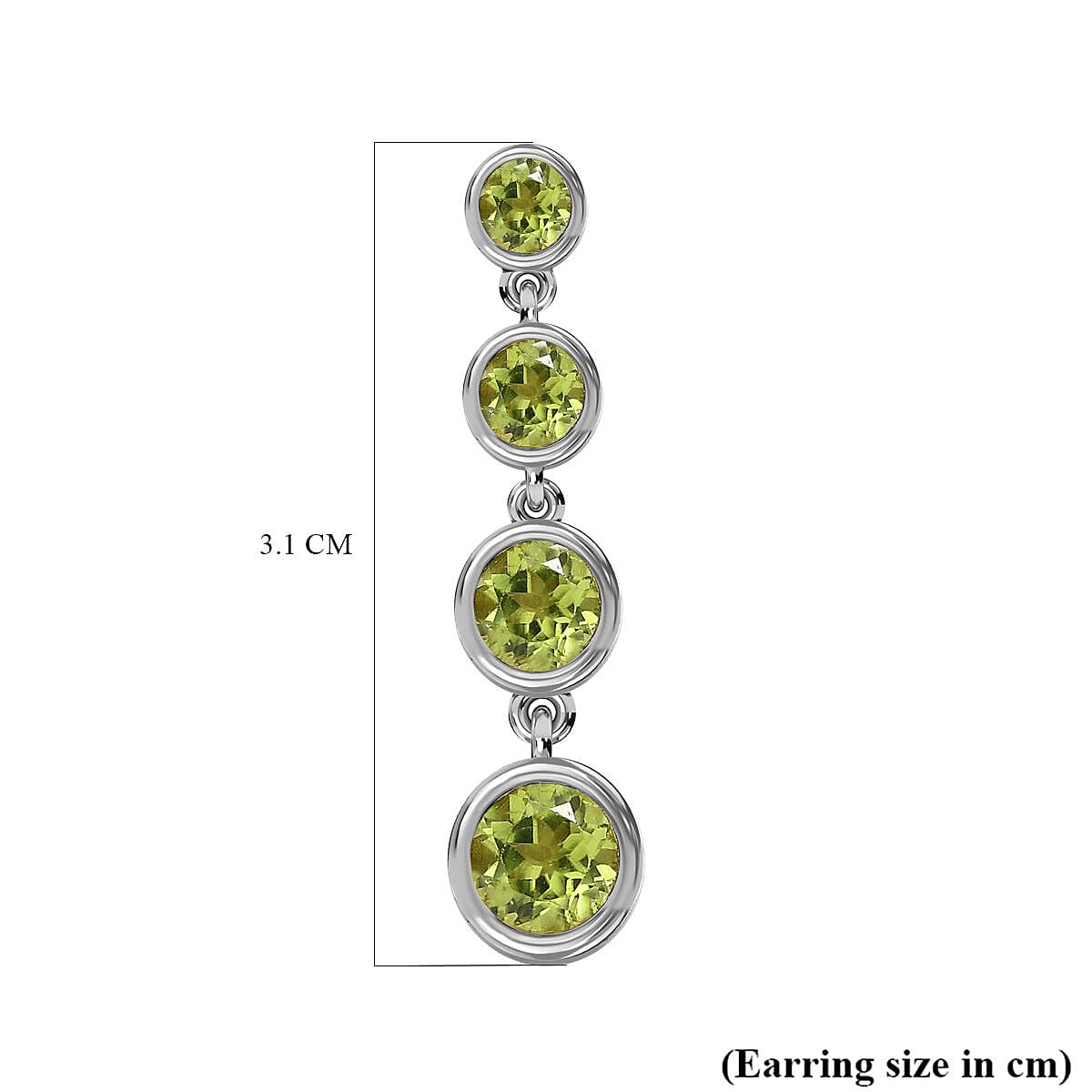 Hebei Peridot Earrings in Platinum Overlay Sterling Silver 3.62 Ct