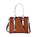 Embossed Four Leaf Clover Pattern Crossbody Bag With Handle Drop - White & Tan