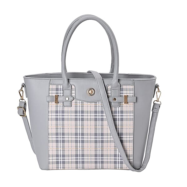 Elegant Checker Pattern Crossbody Bag With Handle Drop Blue 7564948 TJC