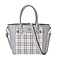 Elegant Checker Pattern Crossbody Bag With Handle Drop - Blue