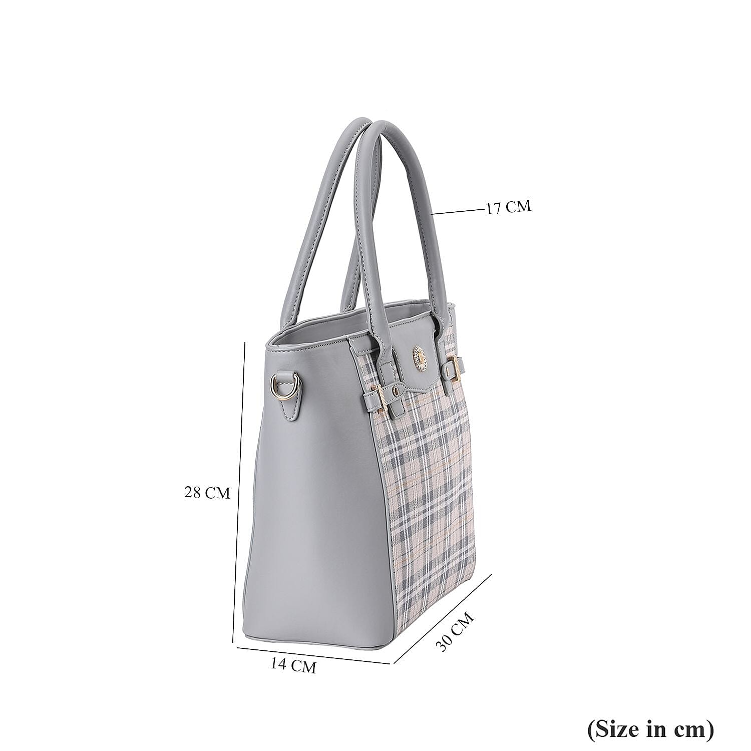 Elegant Checker Pattern Crossbody Bag With Handle Drop - Blue Elegant Checker Pattern Crossbody Bag With Handle Drop - Blue