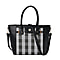 Elegant Checker Pattern Crossbody Bag With Handle Drop - Black