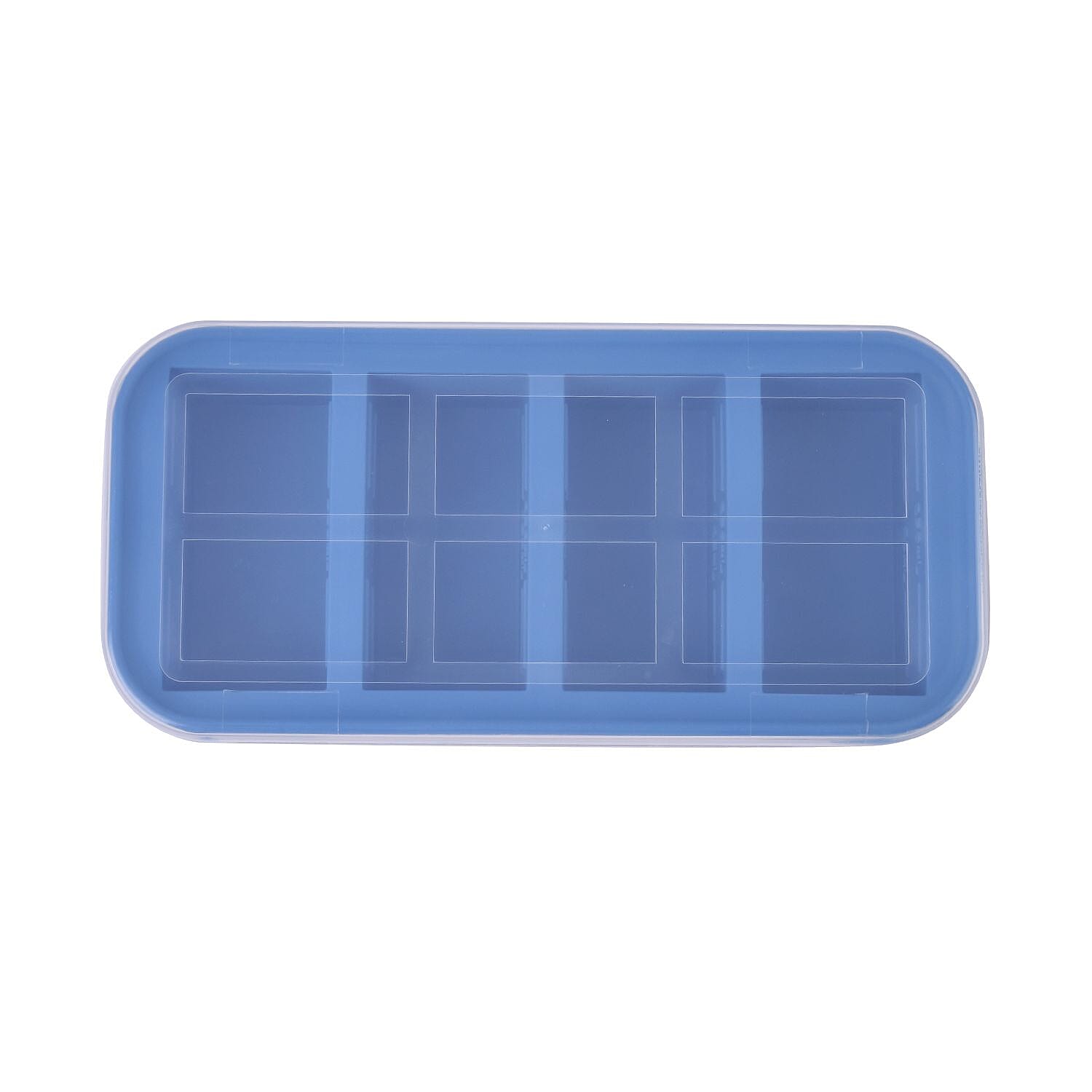 Homesmart Food Grade Silicone Reusable Freezer Tray with Lid (Size 29x14x6 cm) - Blue