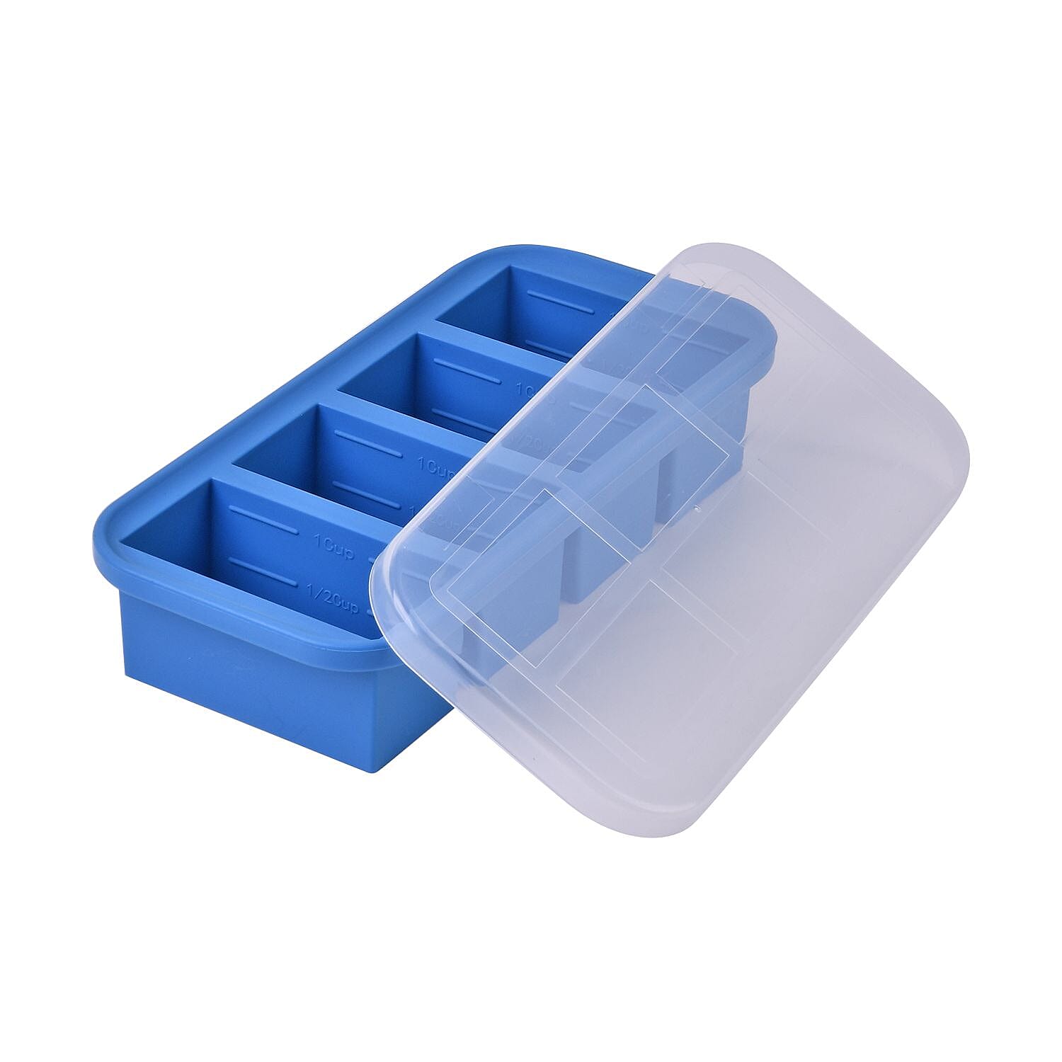 Homesmart Food Grade Silicone Reusable Freezer Tray with Lid (Size 29x14x6 cm) - Blue Homesmart Food Grade Silicone Reusable Freezer Tray with Lid (Size 29x14x6 cm) - Blue