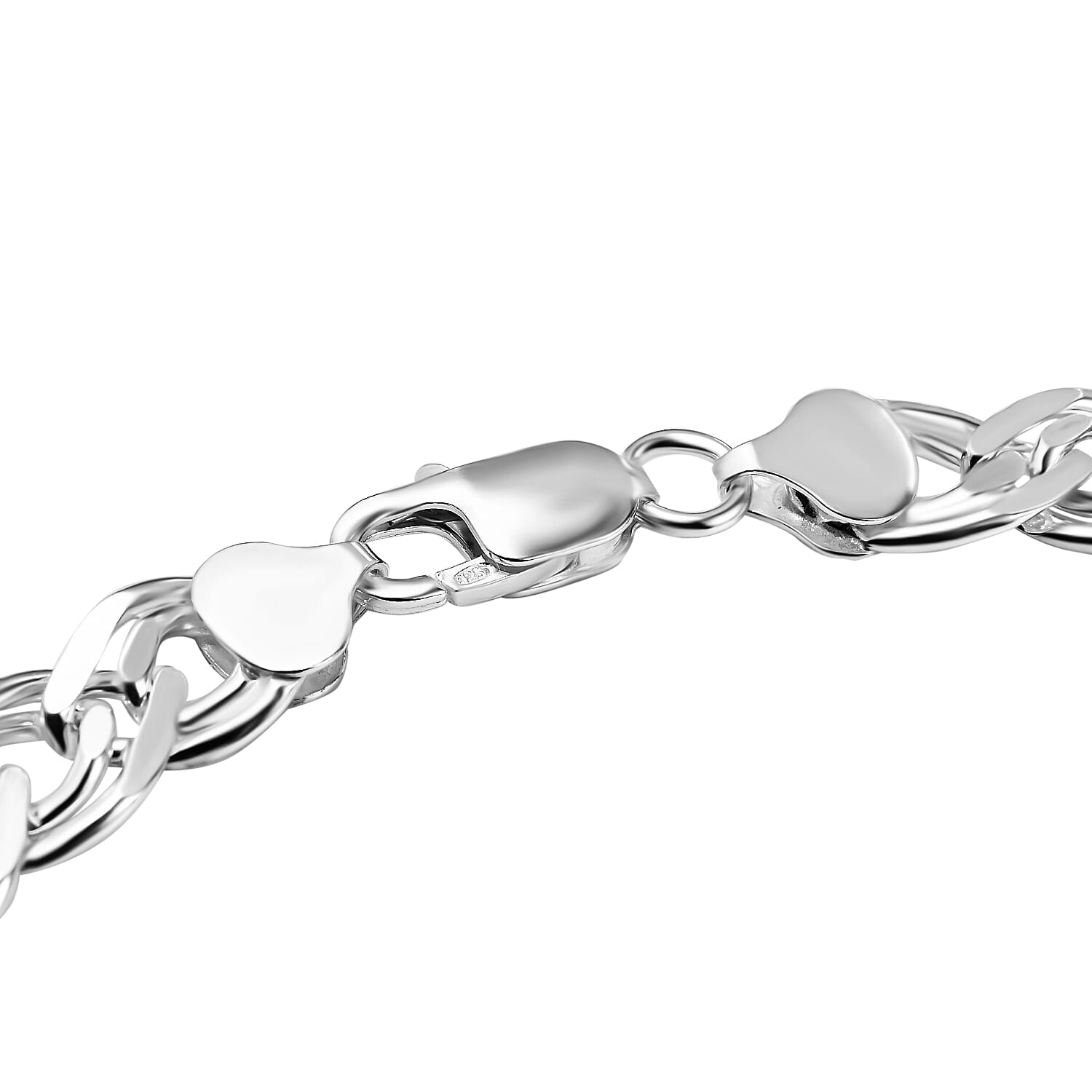 Vicenza Closeout - Sterling Silver Bevelled Double Curb Necklace (Size - 20), Silver Wt. 47 Gms