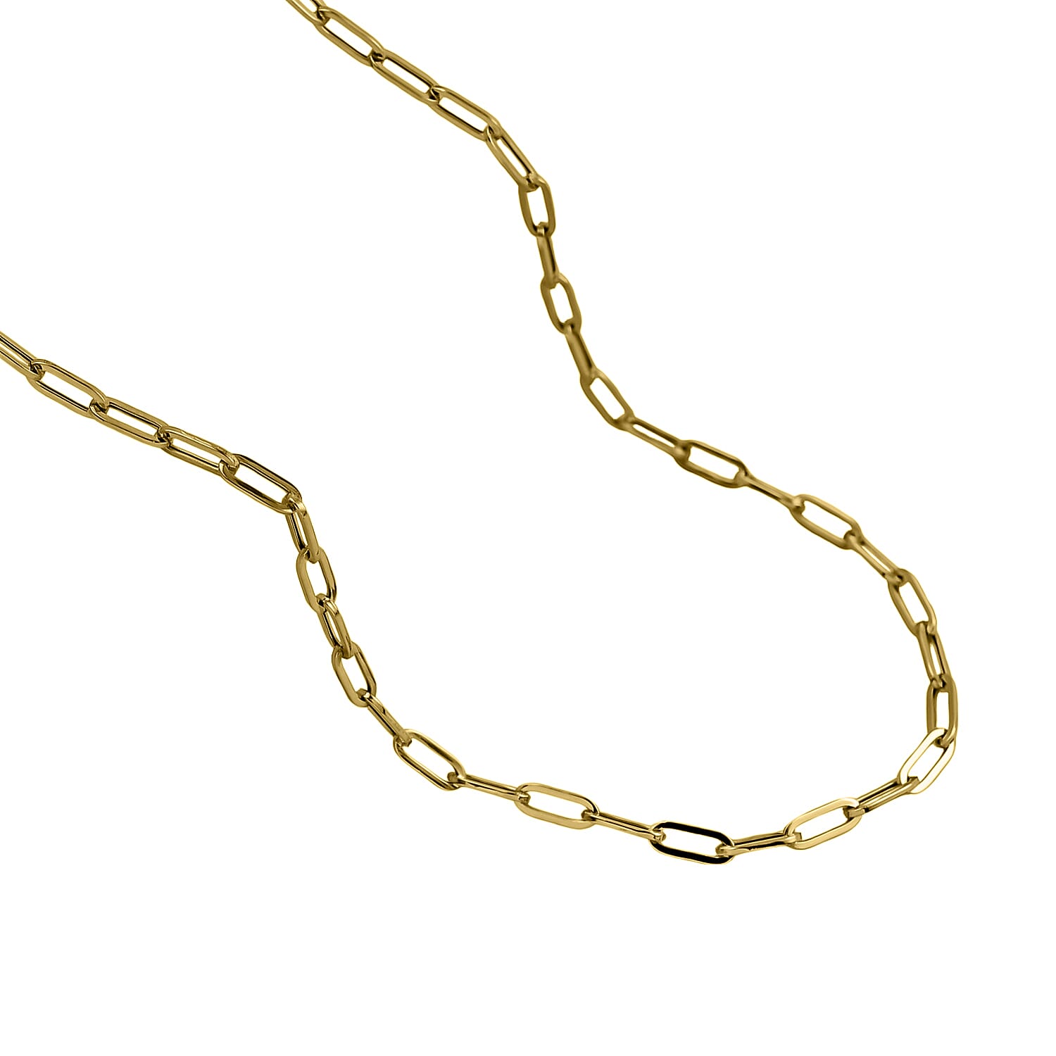 One Time Deal- 9K Yellow Gold Paperclip Necklace (Size - 19)