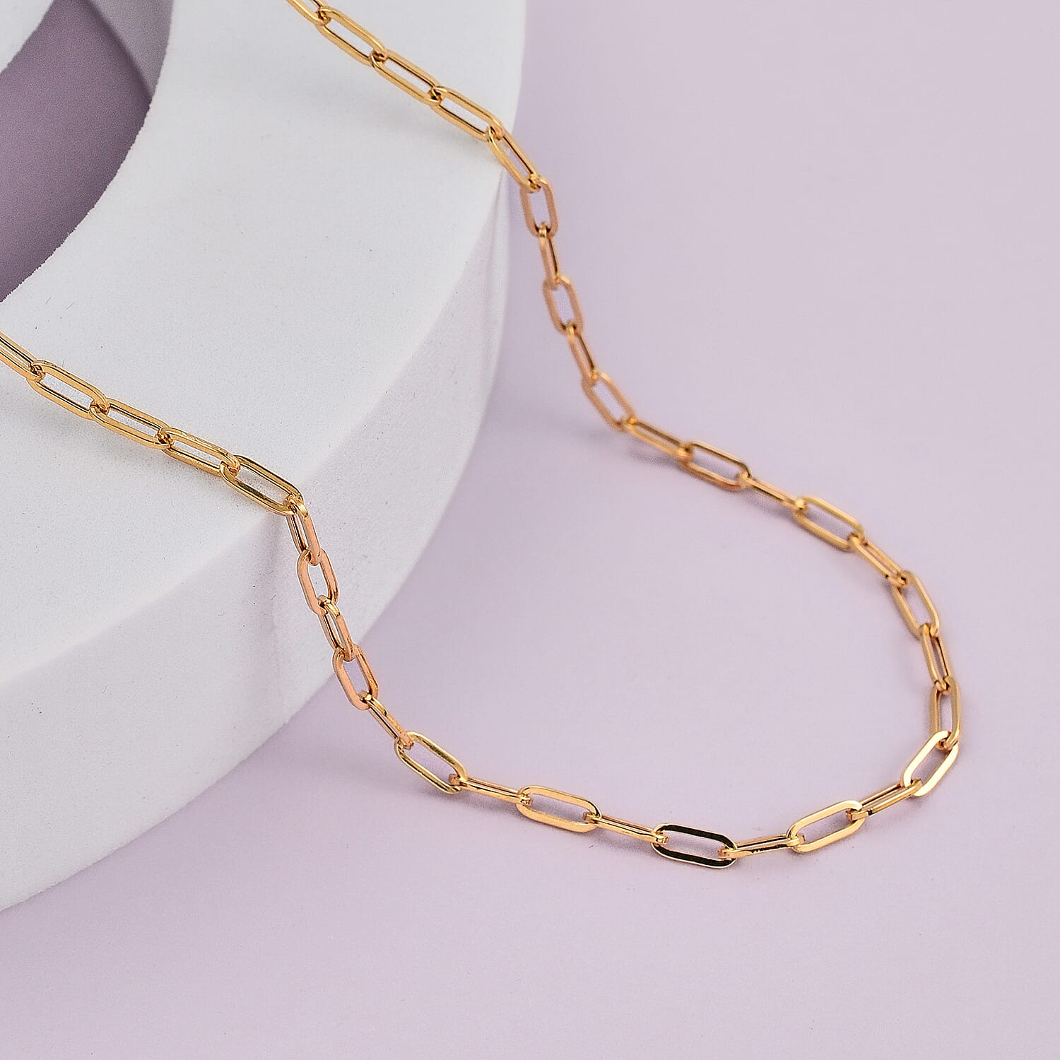 One Time Deal- 9K Yellow Gold Paperclip Necklace (Size - 19)
