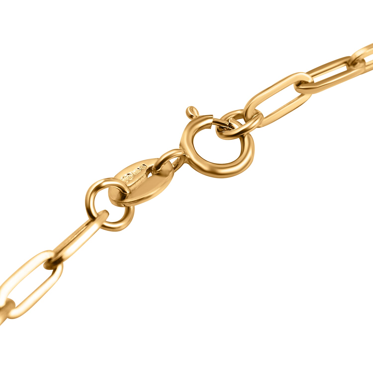 One Time Deal- 9K Yellow Gold Paperclip Necklace (Size - 19)