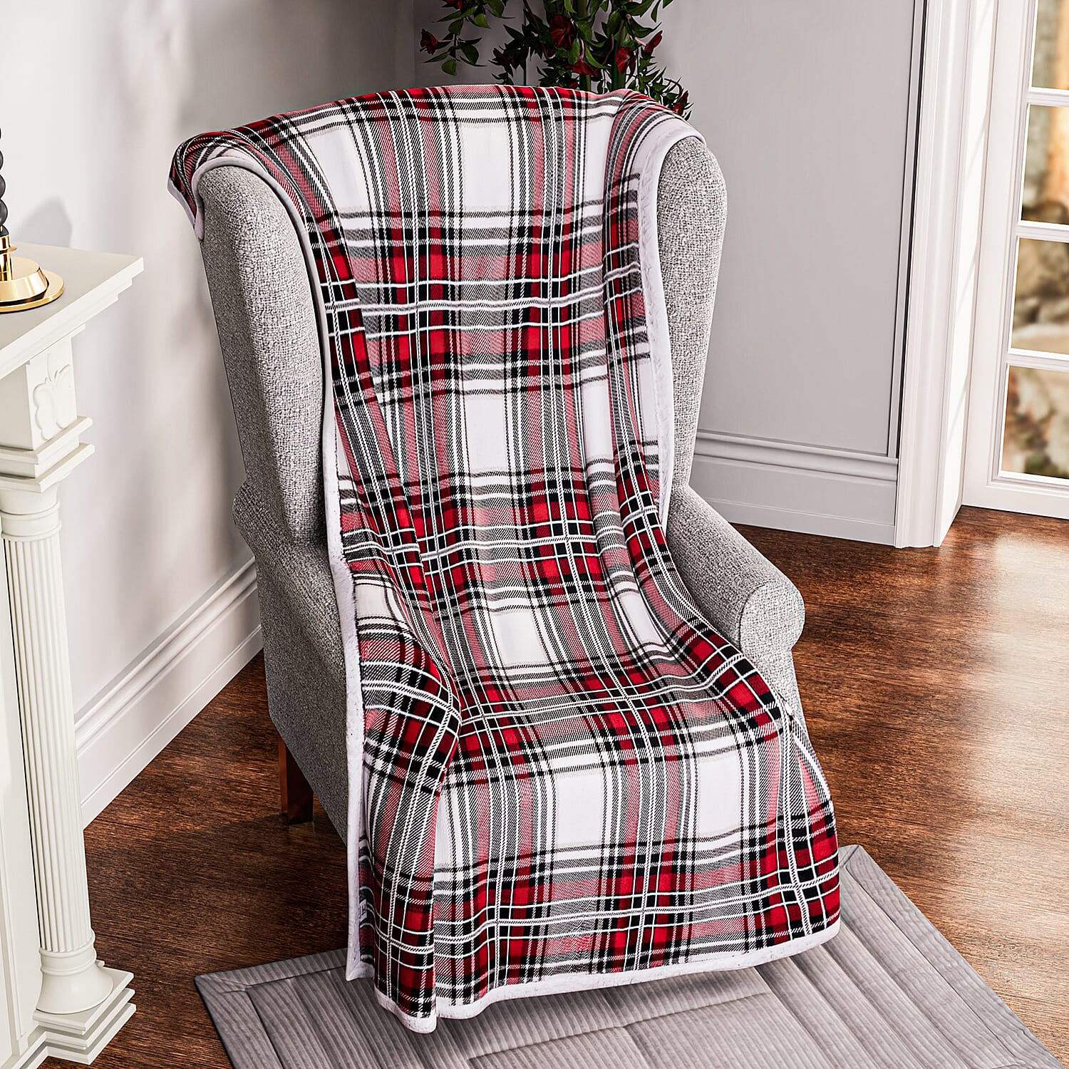 First Double Layer Sherpa Blanket Of The Year 2023 - (Size 150x120 cm) - Red & White