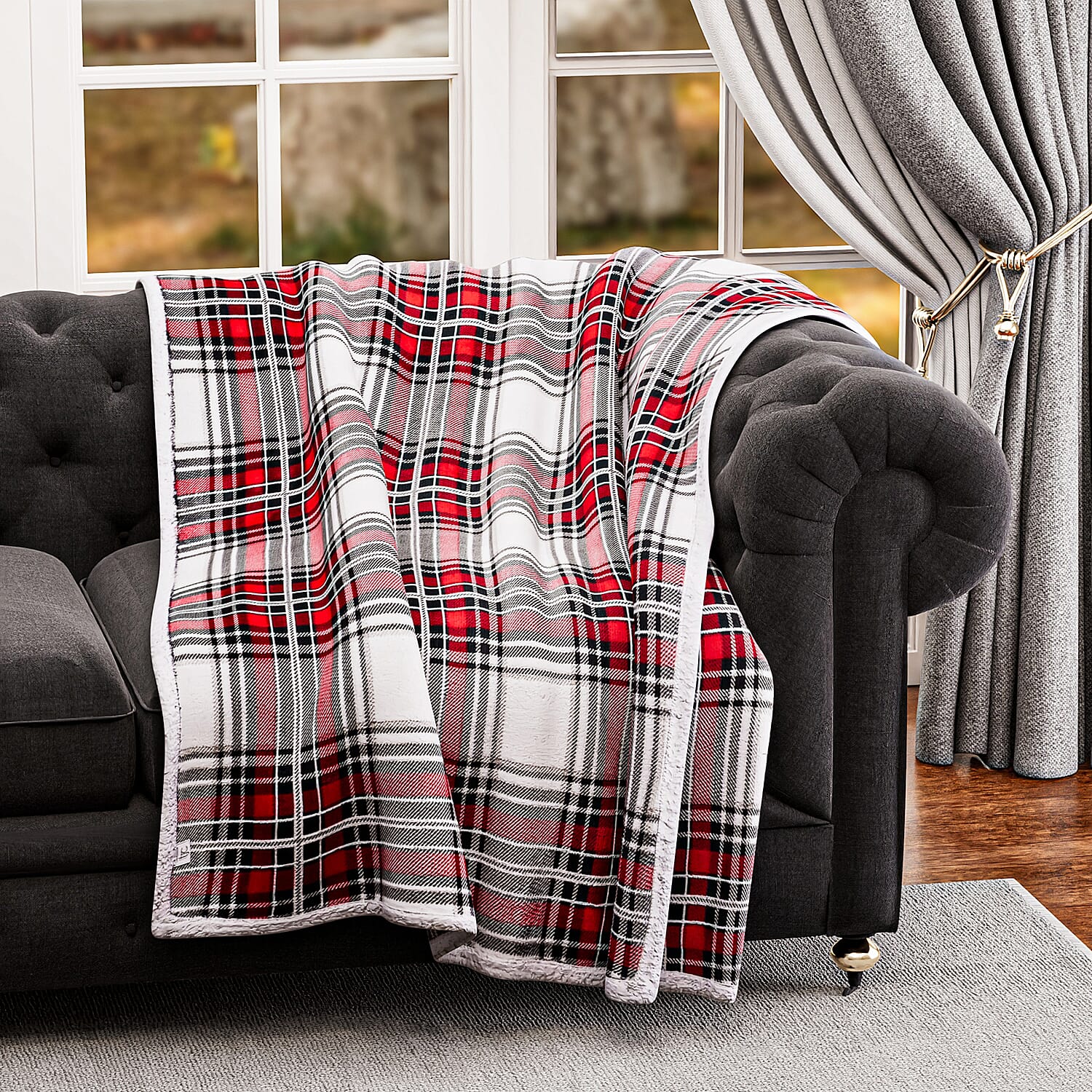 First Double Layer Sherpa Blanket Of The Year 2023 - (Size 150x120 cm) - Red & White