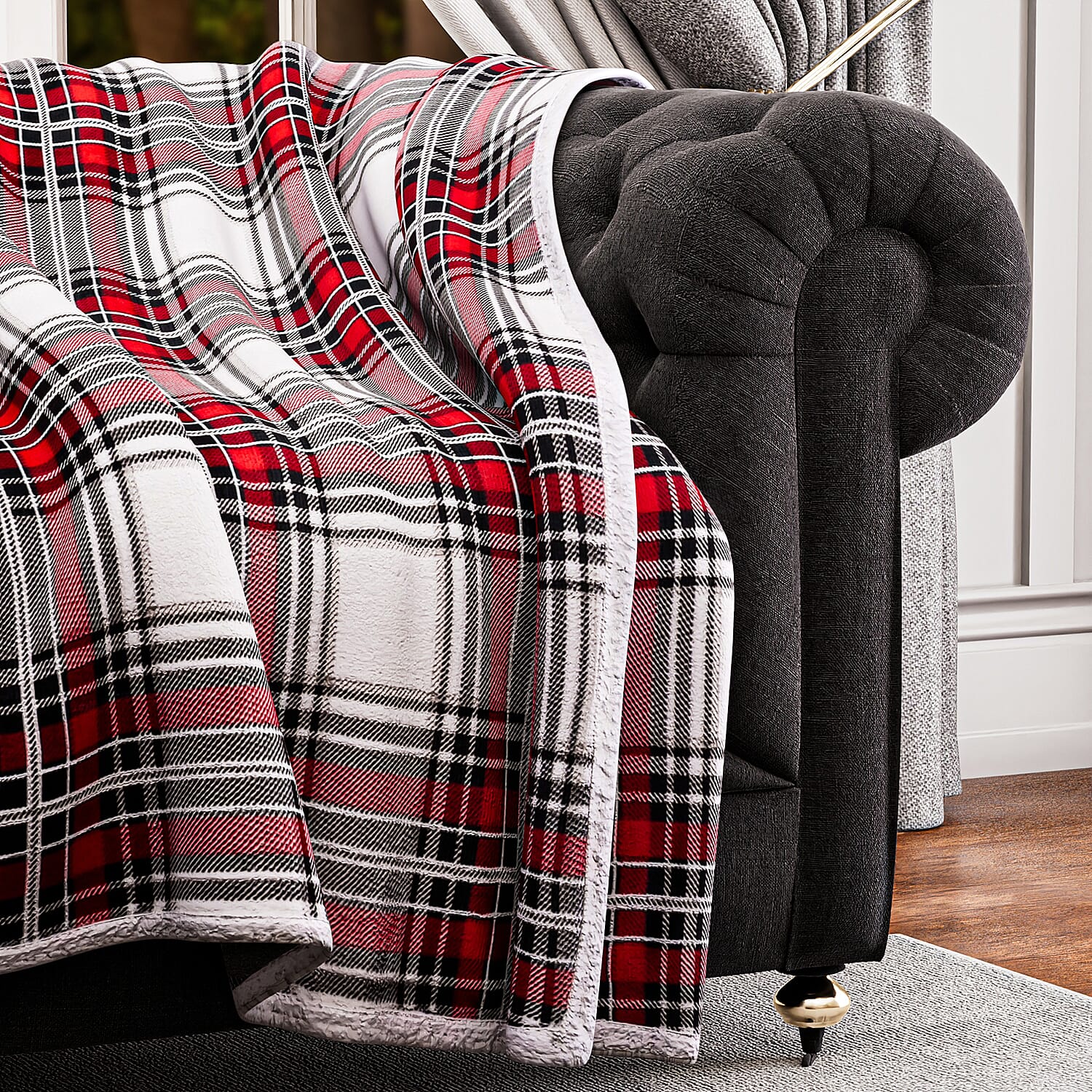 First Double Layer Sherpa Blanket Of The Year 2023 - (Size 150x120 cm) - Red & White