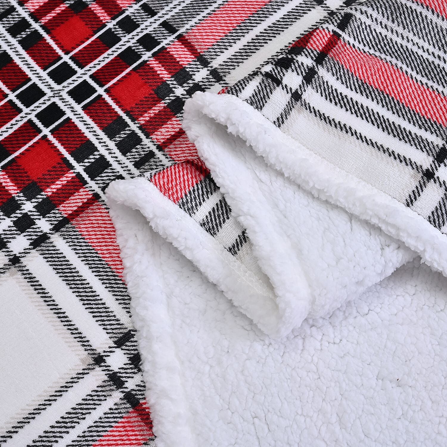 First Double Layer Sherpa Blanket Of The Year 2023 - (Size 150x120 cm) - Red & White