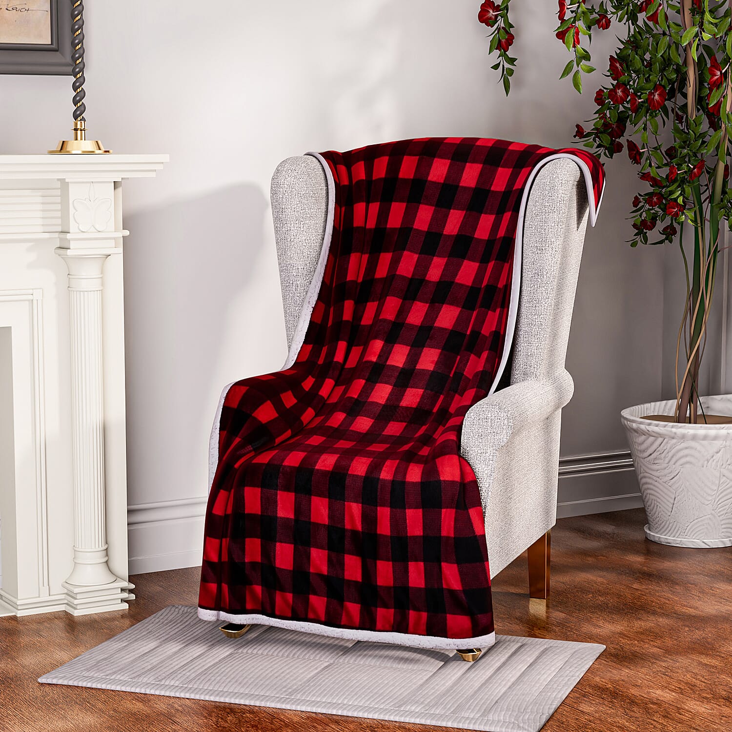 Black and white shop plaid chair
