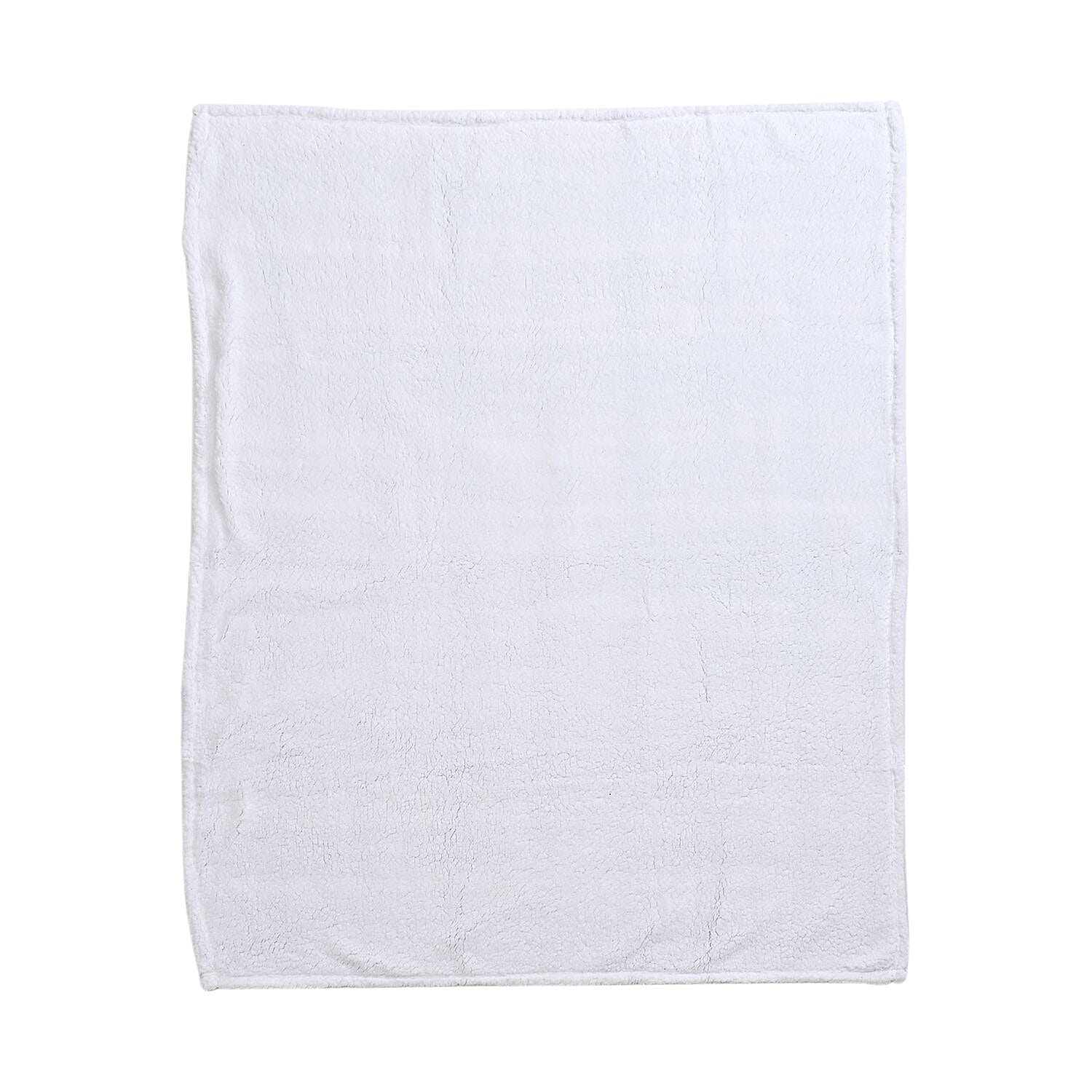 Flannel Check Print with Coloured Sherpa Double Layer Throw - 400Gsm(Size 150x120 cm) - Beige