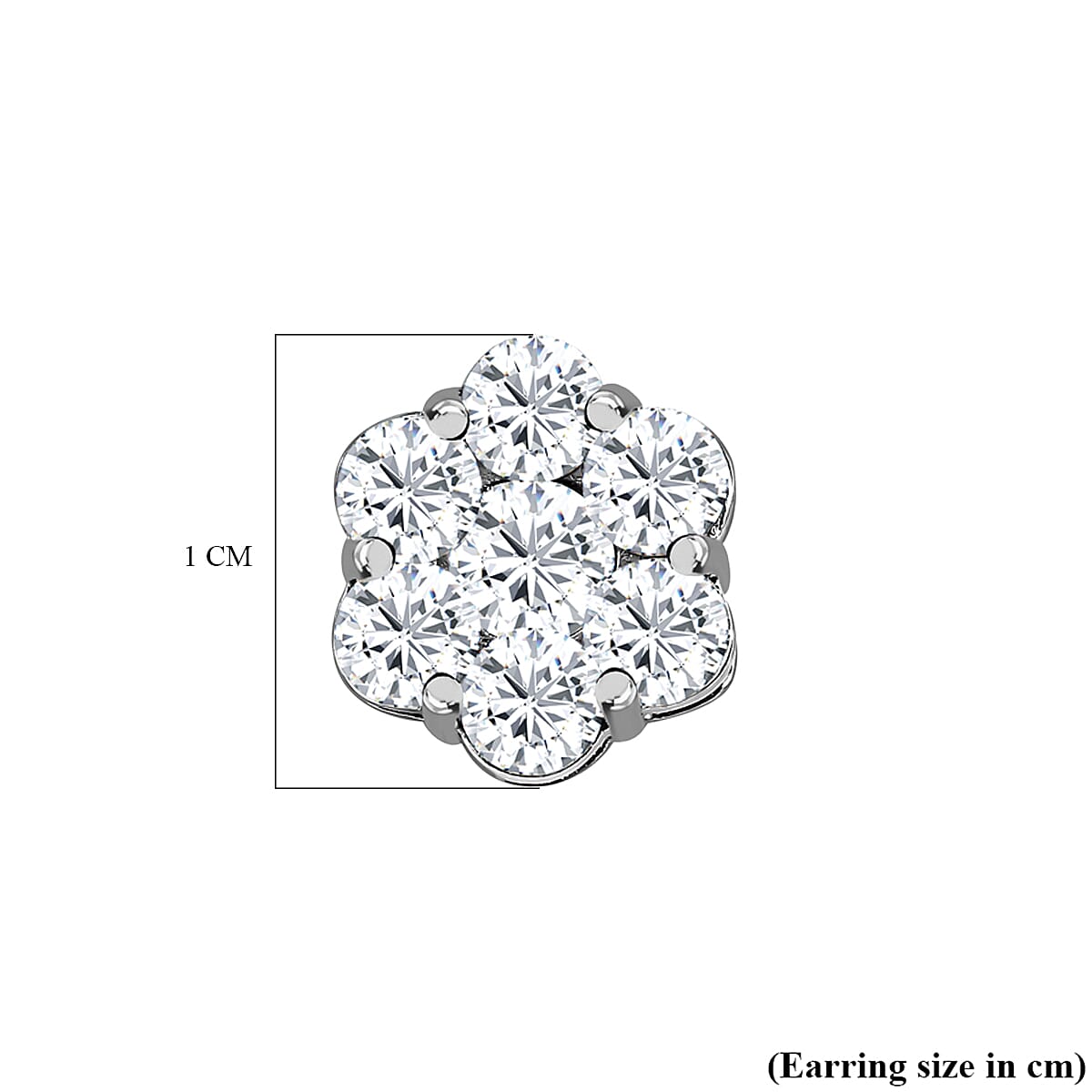Moissanite Stud Earrings in Platinum Overlay Sterling Silver 2.93 Ct.