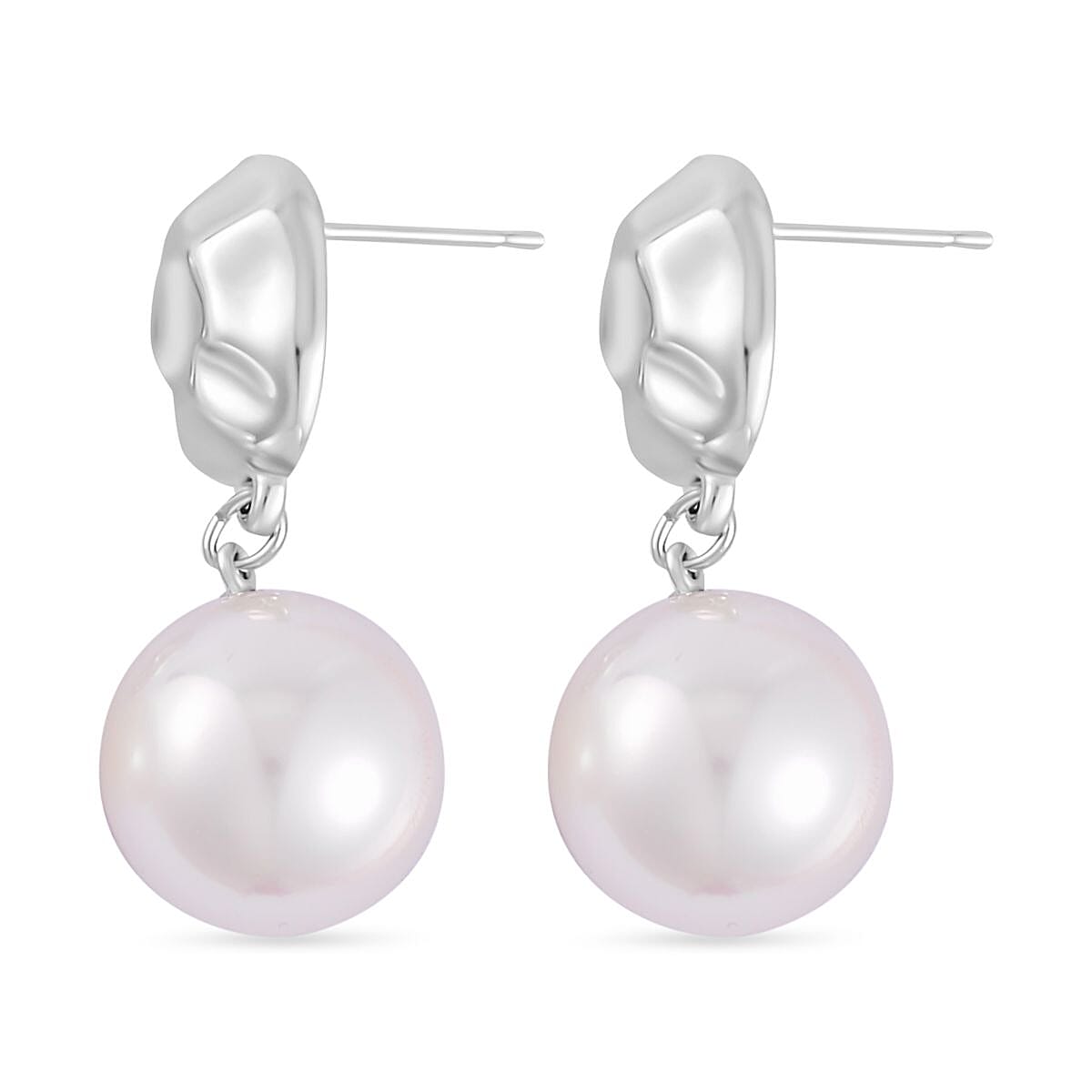 Designer Inspired White Shell Pearl Drop Earrings