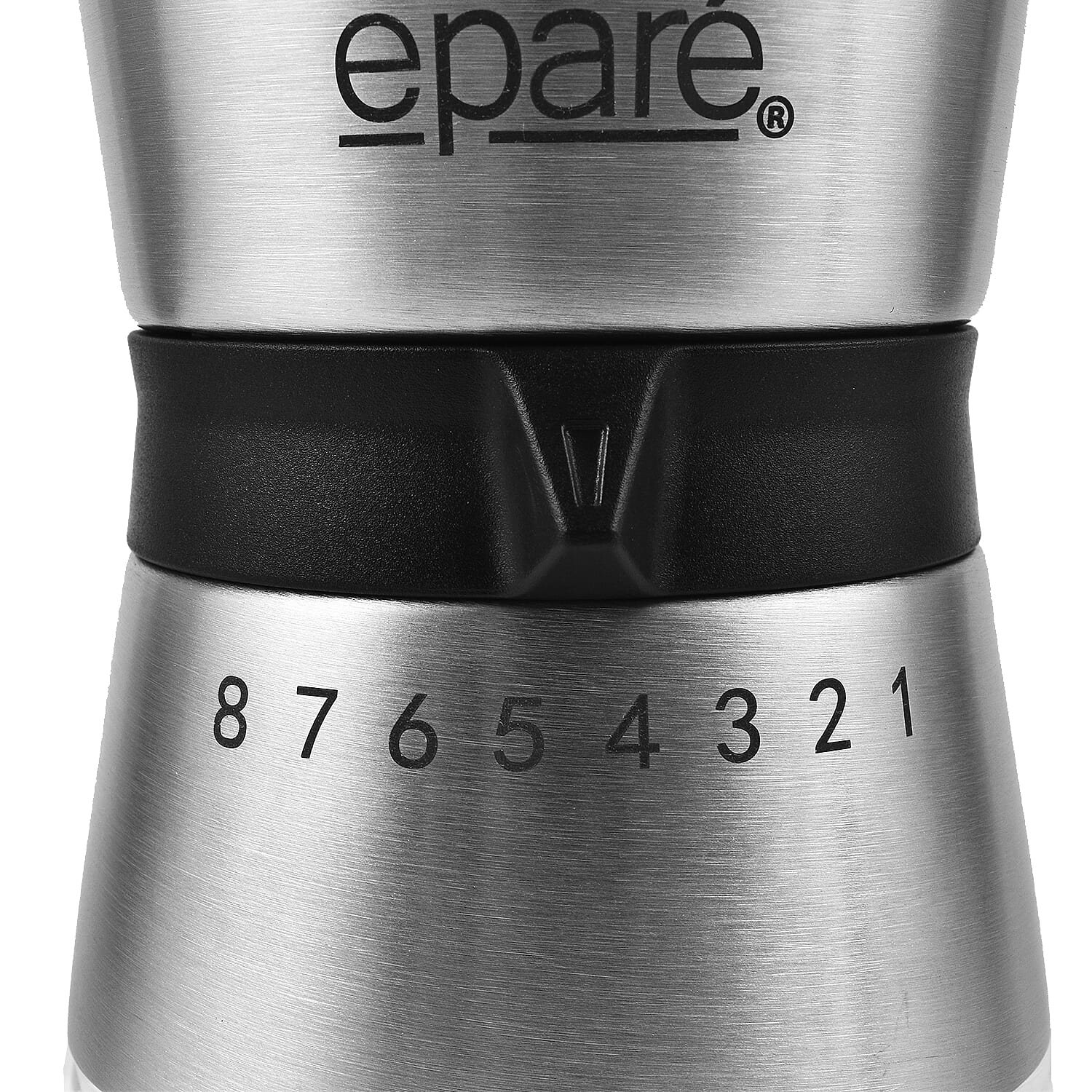 Epare Stainless Steel Manual Adjustable Coffee Grinder with Ceramic Burr - Silver