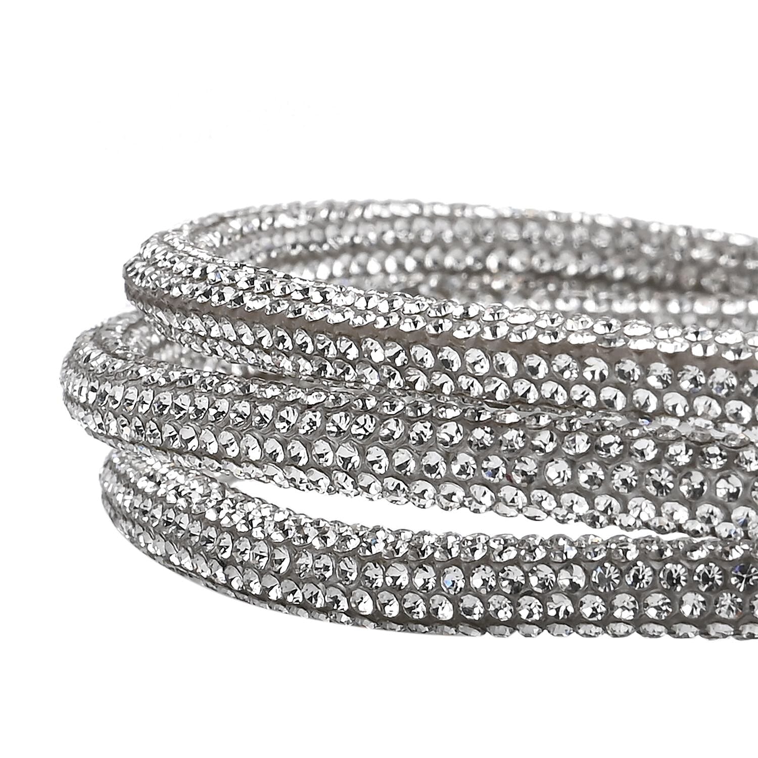 3-in-1 Crystal Charging Cable with Strap Holder (Size - 1M Length x 0.5CM Dia) - Silver & Gold