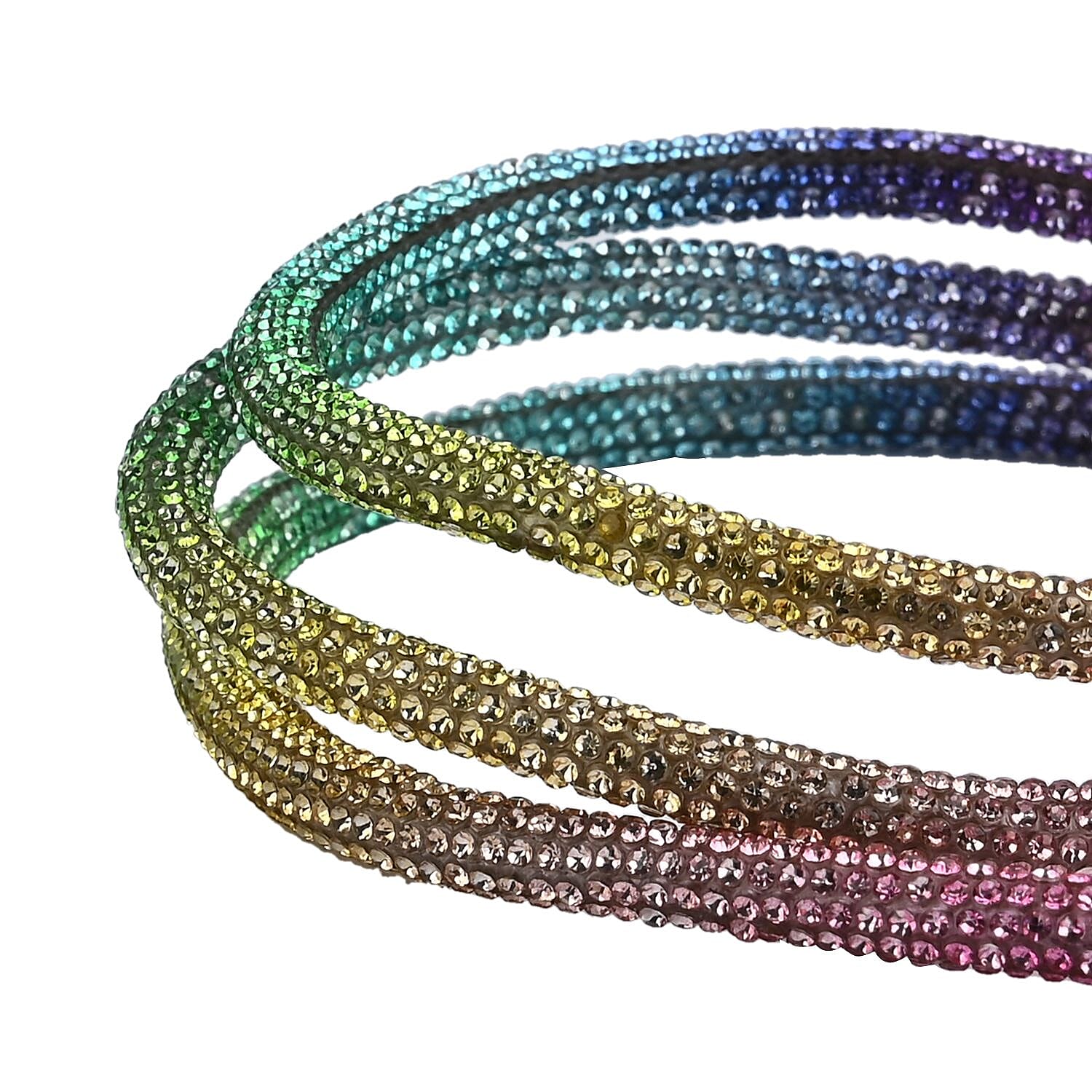 3-IN-1 Crystal Embellished USB Charging Cable (Size - 1m Length) - Multi - Gold