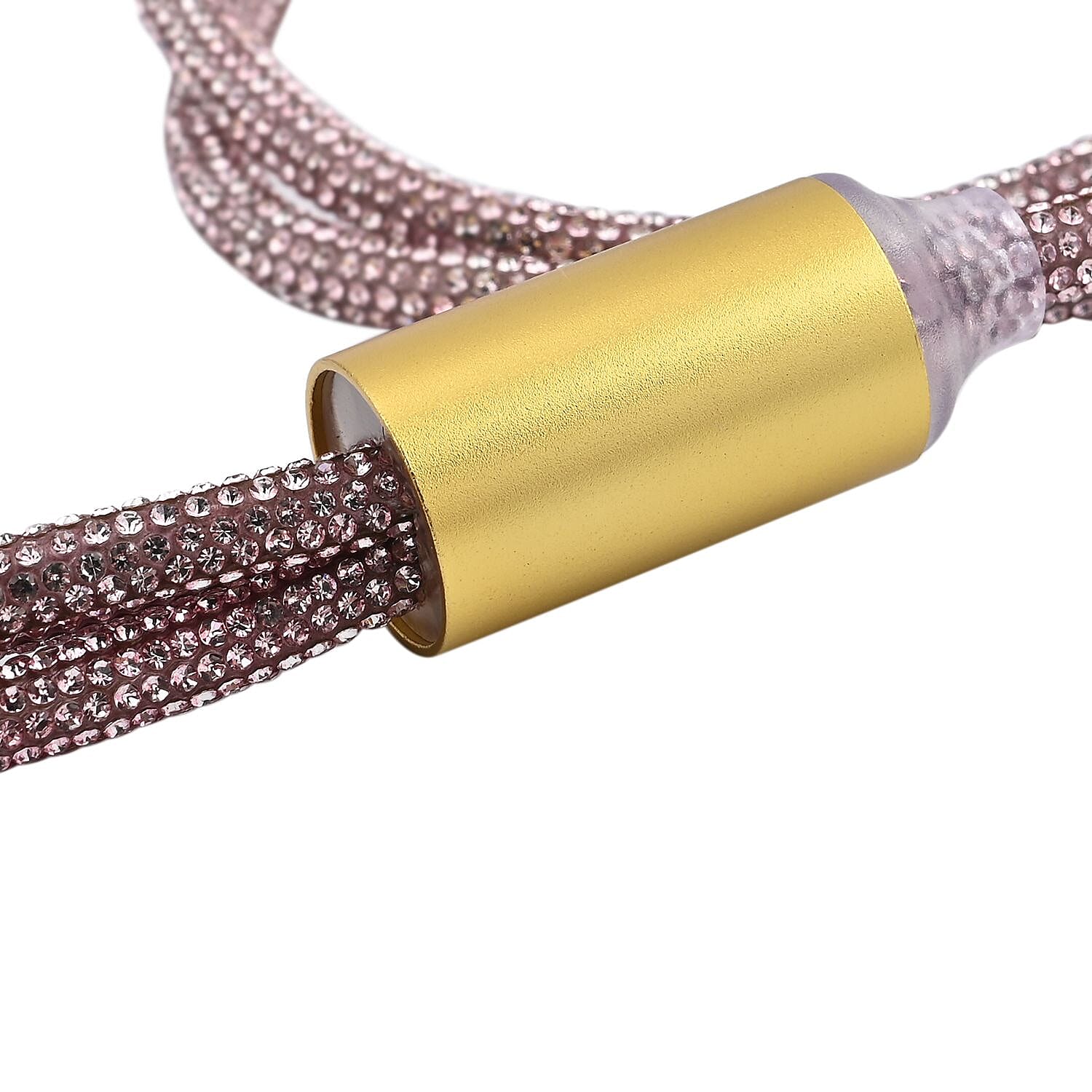 3-IN-1 Crystal Embellished USB Charging Cable (Size - 1m Length) - Pink