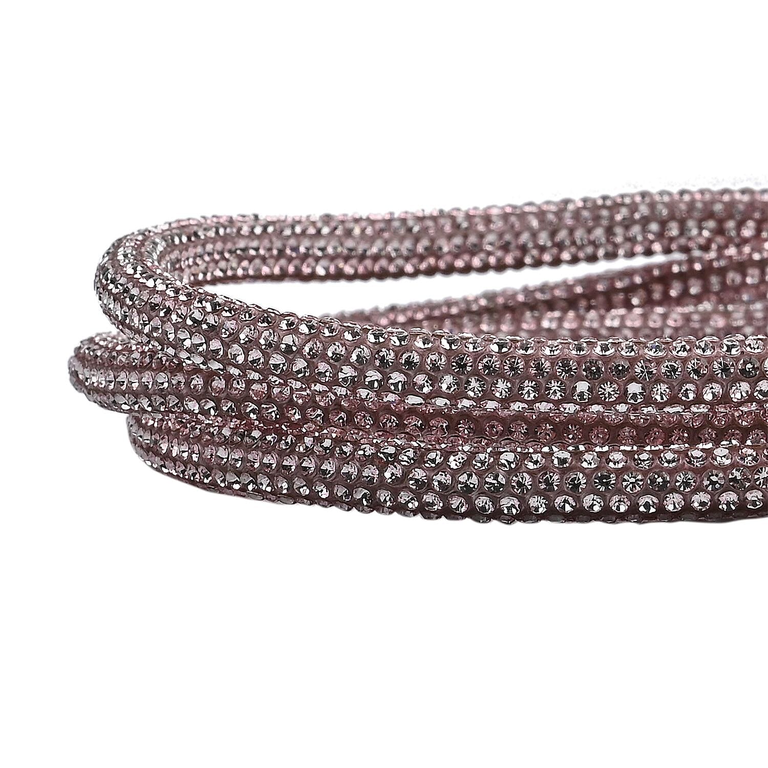 3-IN-1 Crystal Embellished USB Charging Cable (Size - 1m Length) - Pink