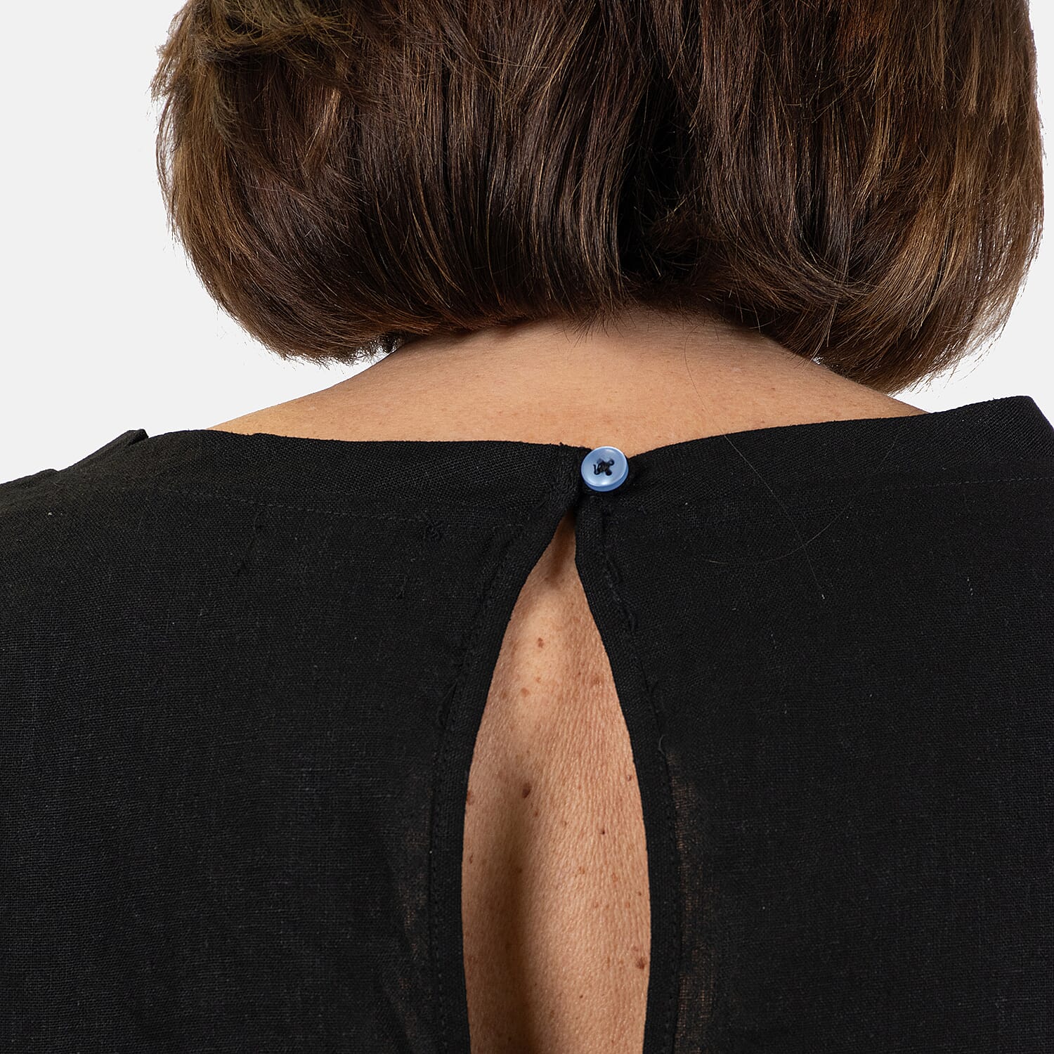 Ladies Crew Neck Linen Top (Size 10)  - Khaki