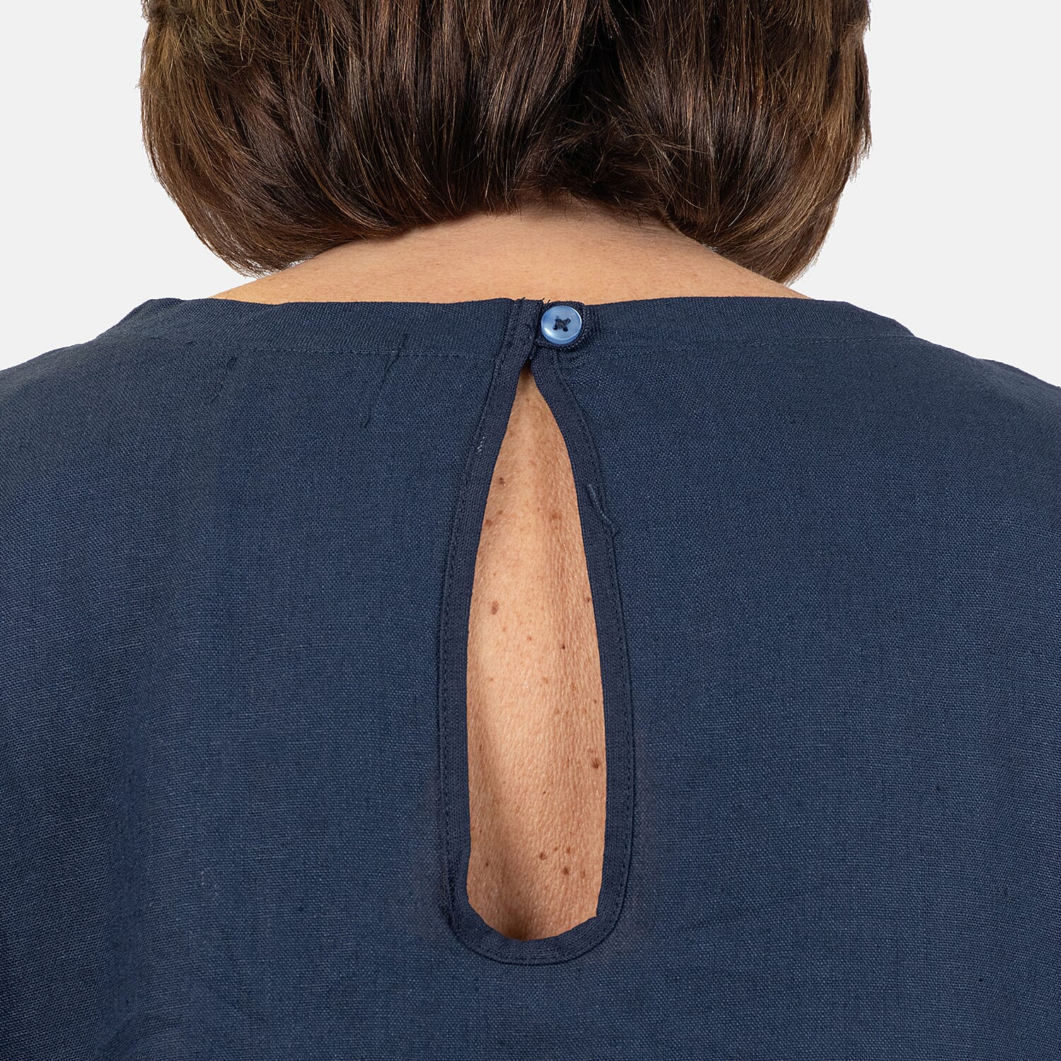 Ladies Crew Neck Linen Top (Size 10)  - Khaki