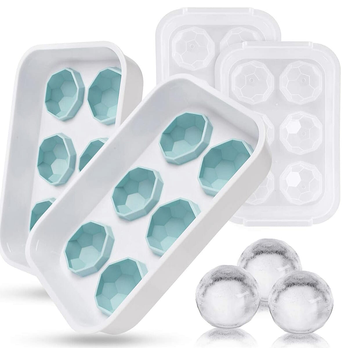 2 x Football Ice Cube Tray (Makes 12 Ice Cubes) (Size - 20x14cm) - Blue 2 x Football Ice Cube Tray (Makes 12 Ice Cubes) (Size - 20x14cm) - Blue