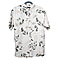 Leaf Print Half Sleeves Mens Viscose Shirt (Size L) - White