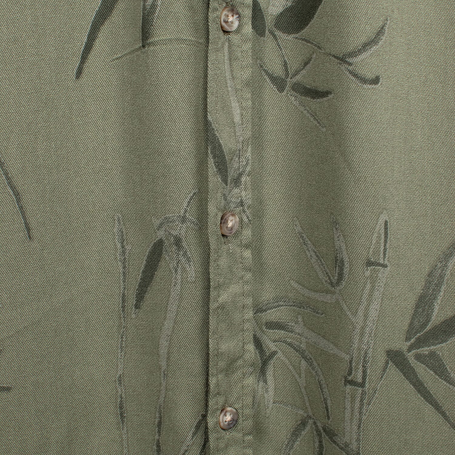 Leaf Print Half Sleeves Mens Shirt (Size L) - Black