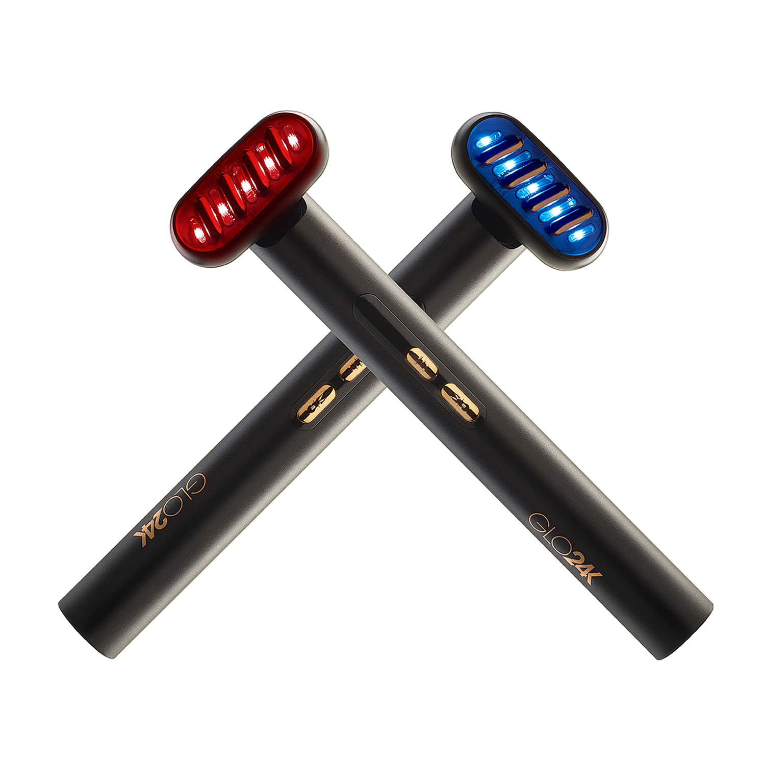 Glo24K 6-IN-1 Facial Therapy Wand - Dual LED (Red & Blue Light)