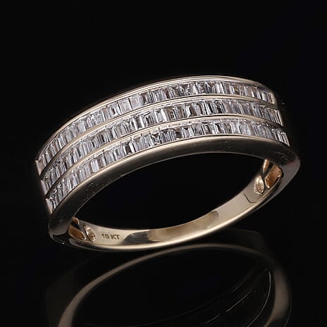 9K Yellow Gold SGL Certified Diamond Band Ring 0.50 Ct