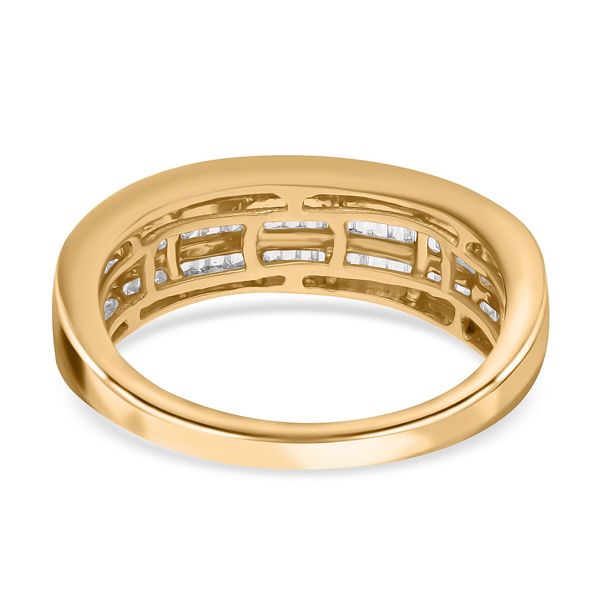 10K Yellow Gold SGL Certified Diamond (I1-I2) Band Ring 0.50 Ct, Gold Wt 3.70 GM