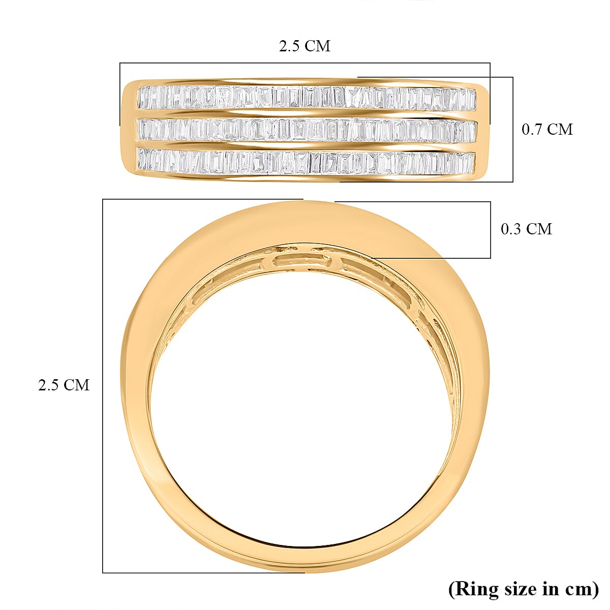 10K Yellow Gold SGL Certified Diamond (I1-I2) Band Ring 0.50 Ct, Gold Wt 3.70 GM