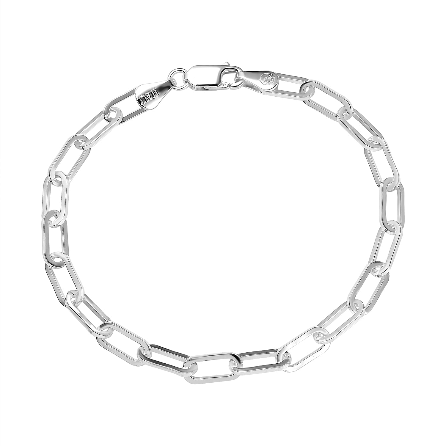 Sterling Silver Bronx New Paper Clip Bracelet (Size - 7.5)