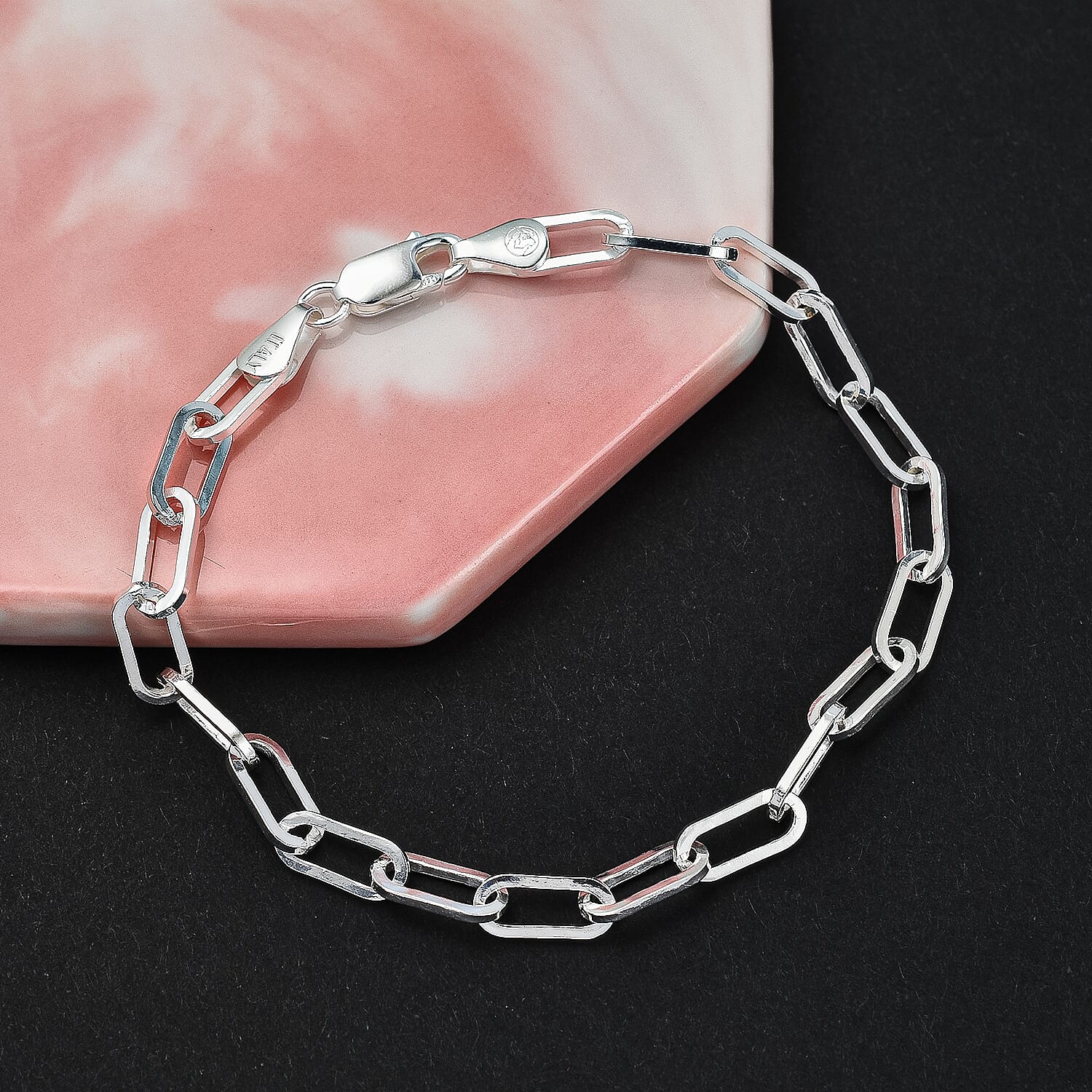 Sterling Silver Bronx New Paper Clip Bracelet (Size - 7.5)