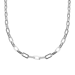 Italian Made Close Out Deal - Sterling Silver Paperclip Necklace (Size - 30), Silver Wt. 21.87 GM