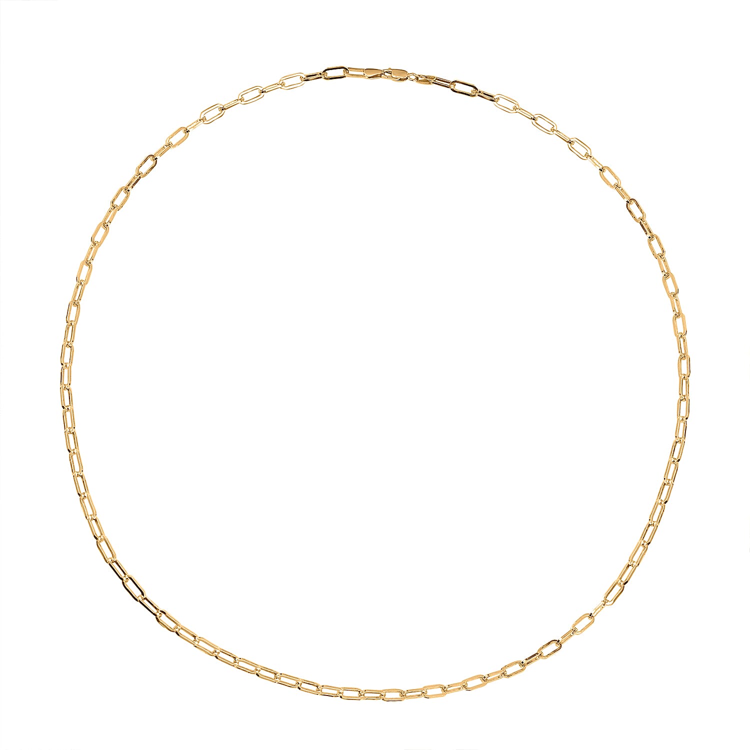 Italian Made Close Out Deal - Yellow Gold Overlay Sterling Silver Paper Clip Necklace (Size - 30), Silver Wt. 21.90 Gms