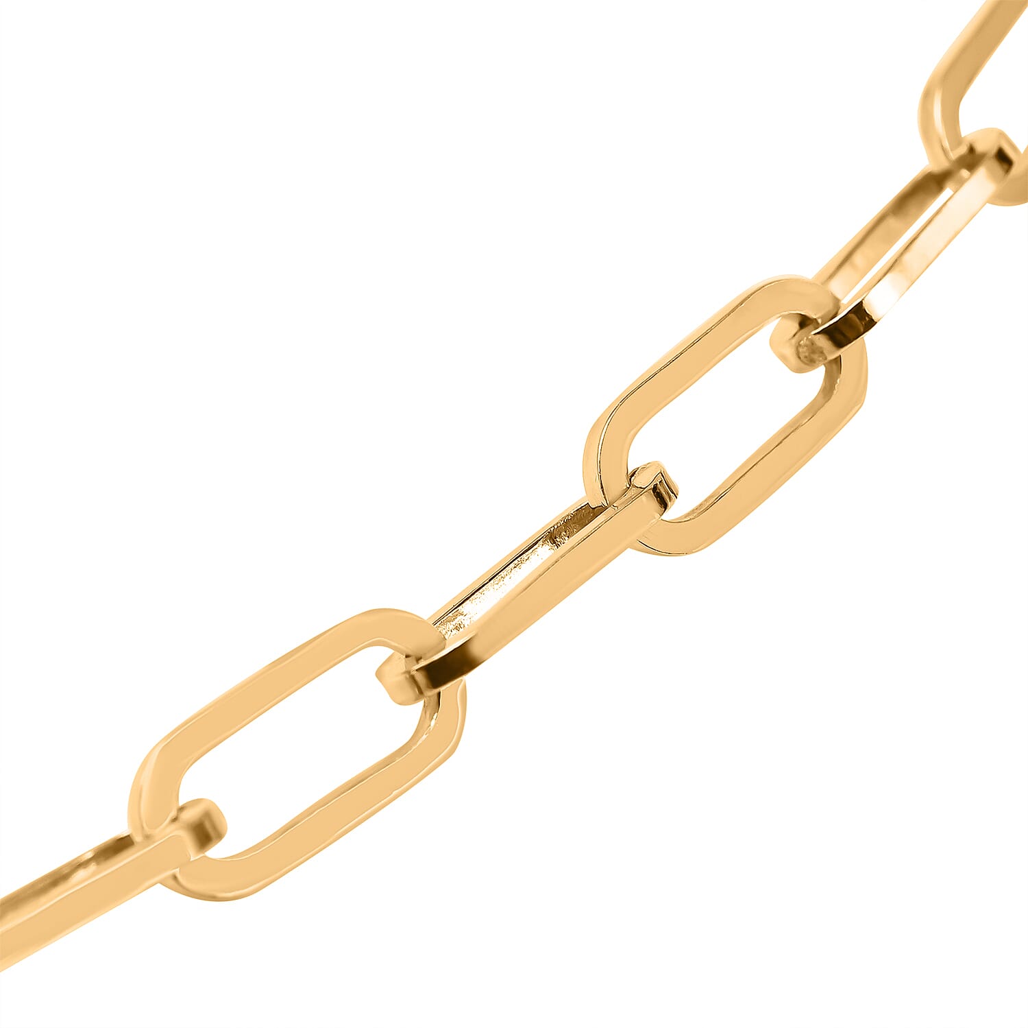 Italian Made Close Out Deal - Yellow Gold Overlay Sterling Silver Paper Clip Necklace (Size - 30), Silver Wt. 21.90 Gms