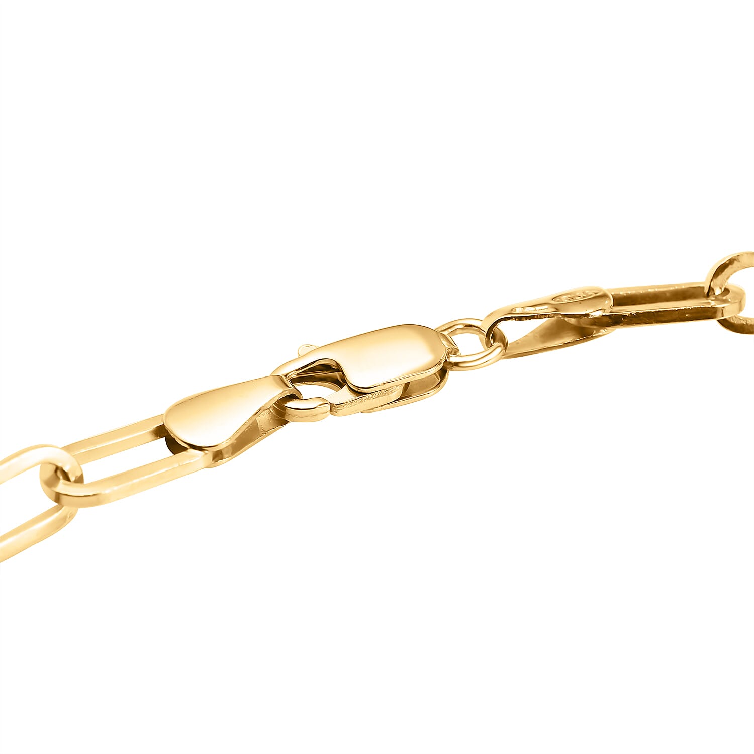 Italian Made Close Out Deal - Yellow Gold Overlay Sterling Silver Paper Clip Necklace (Size - 30), Silver Wt. 21.90 Gms