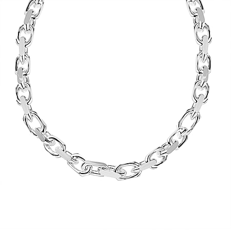 Italian Closeout Deal - Sterling Silver Rolo Necklace (Size - 24), Silver Wt. 50.25 Gms