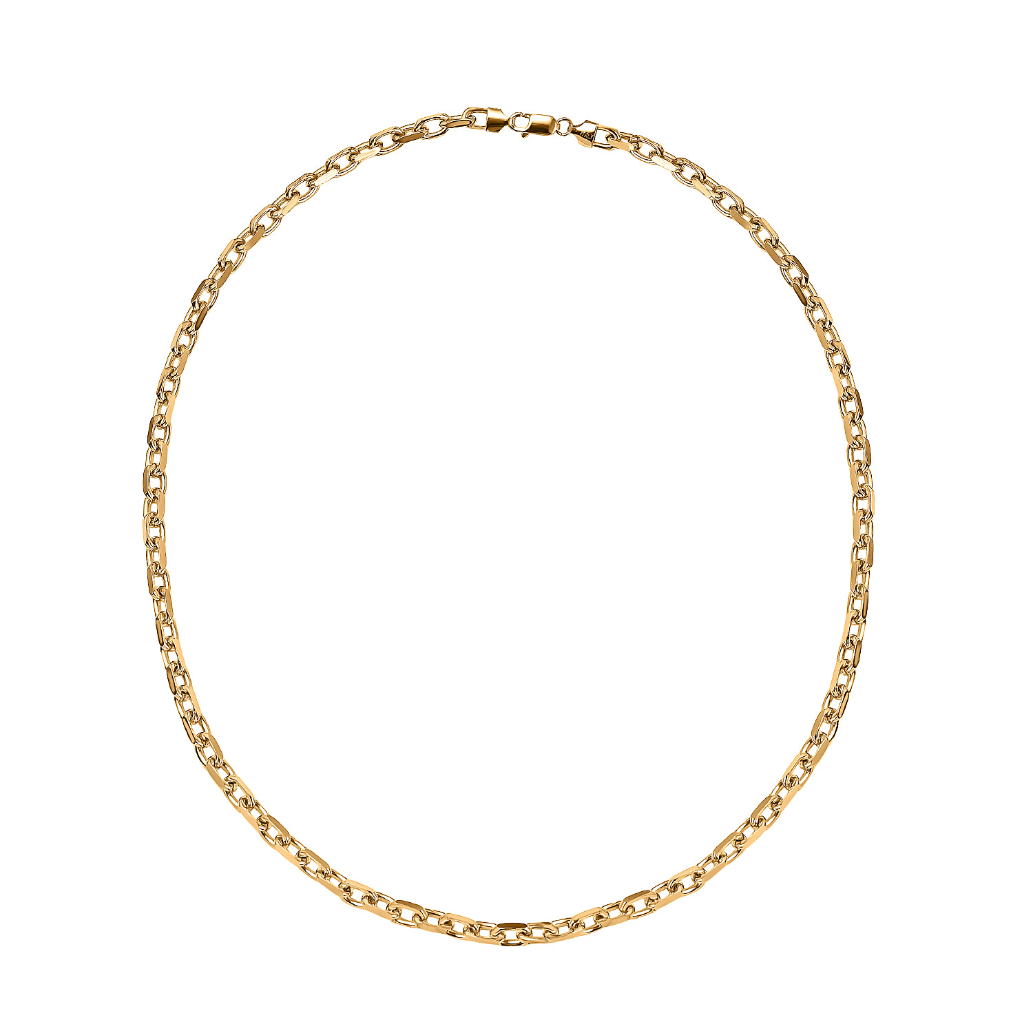 Italian Closeout Yellow Gold Plated Sterling Silver Rolo Necklace (Size - 24), Silver Wt. 49.96 Gms