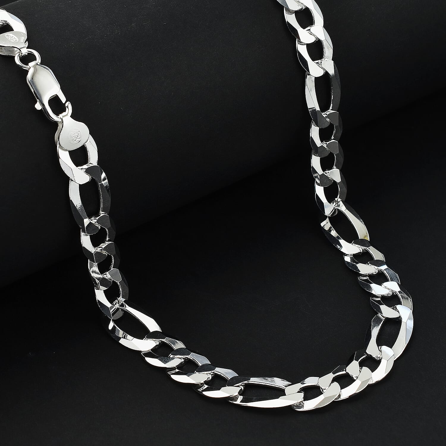 Italian Closeout Deal - Sterling Silver Figaro Necklace (Size - 22), Silver Wt. 51.12 Gms
