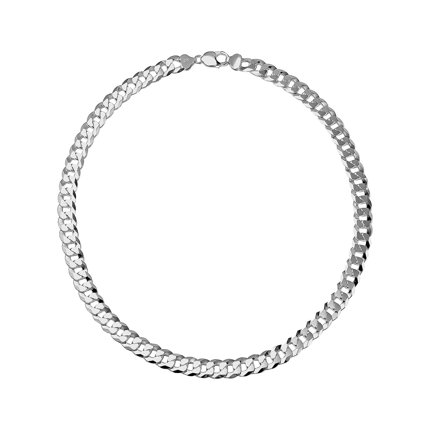 Italian Fine Jewllery - Sterling Silver Curb Necklace (Size - 22), Silver Wt. 72.00 Gms