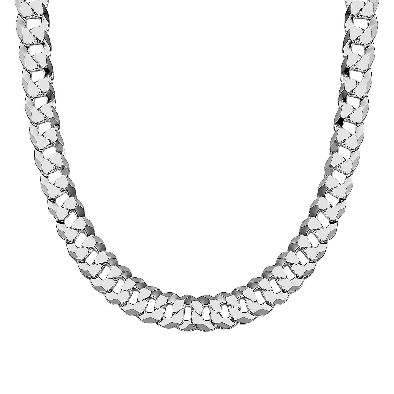 Italian Fine Jewllery - Sterling Silver Curb Necklace (Size - 22), Silver Wt. 72.00 Gms
