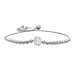 White Diamond Bracelet (Size - 6.5 To 9.5) Adjustable in Platinum Overlay Sterling Silver 0.24 Ct.