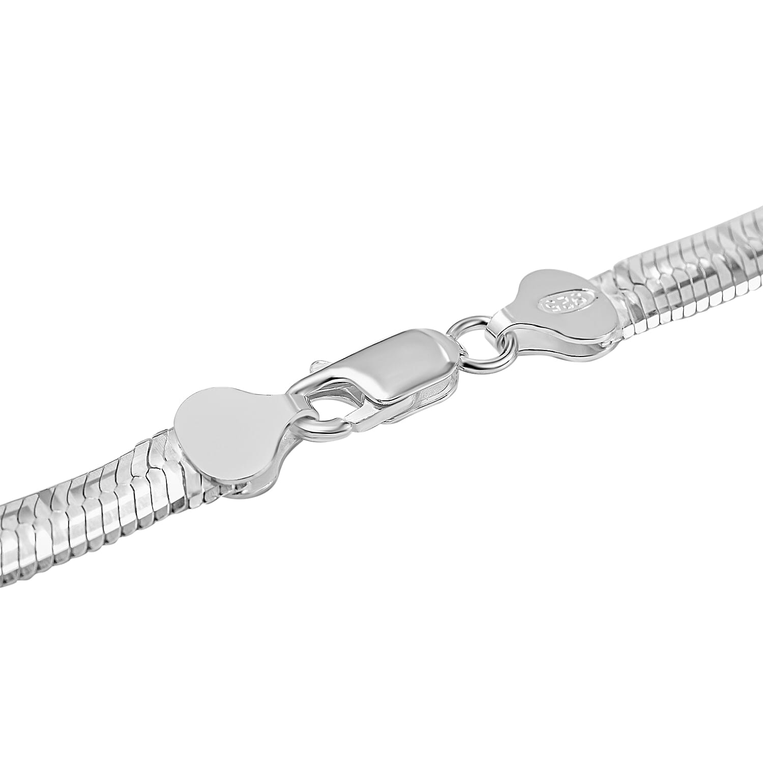 Vegas Closeout - Sterling Silver Greek Key Herringbone Necklace (Size - 20), Silver Wt. 23.74 Gms